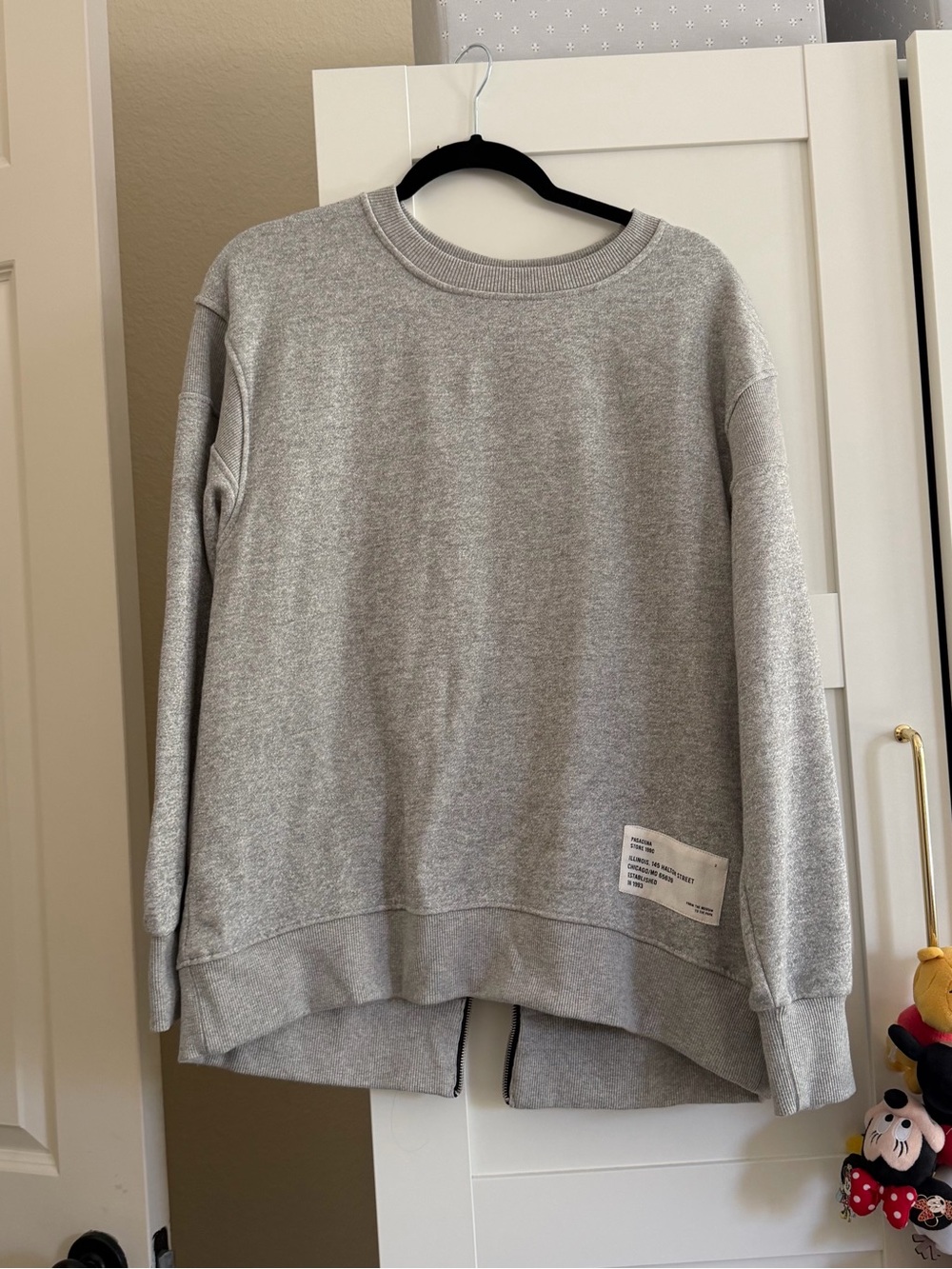 Gray Zara Crewneck Open Back Sweatshirt - Size: M - Worn Once
